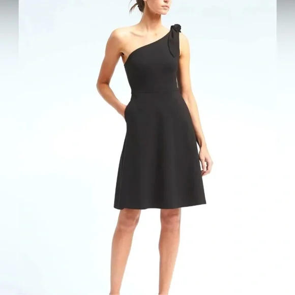 Banana Republic | Dresses | Nwt Banana Republic Oneshoulder Ponte Knit  Fitandflare Dress | Poshmark